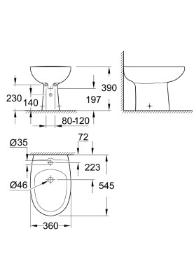 Bau Ceramic Біде підлогового монтажу (39432000)
