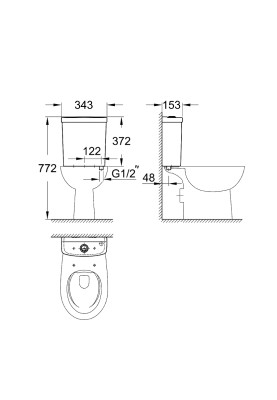 Bau Ceramic Змивний бачок зовнішнього монтажу (39436000)