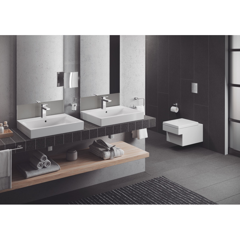 Сидіння для унітазу Cube Ceramic, швидкозйомне з мікроліфтом, альпін-білий (39488000)