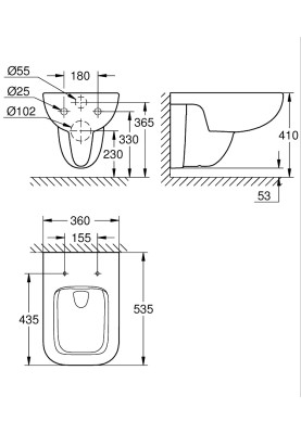 Bau Edge Підвісний унітаз (39809000)