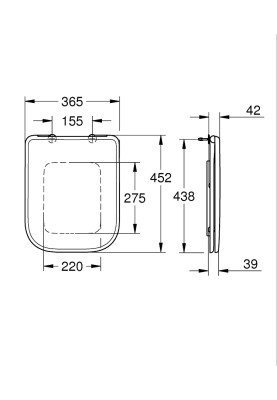 Сидіння для унітазу Bau Edge Ceramic soft close (39813000)