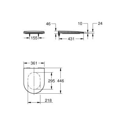 Сидіння для унітазу Essence, швидкозйомне з мікроліфтом (39577001)