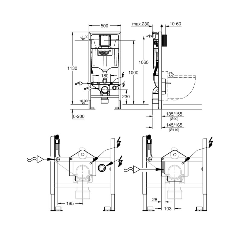 Rapid SL для унітазів-біде GROHE Sensia  (39112001)