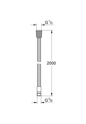 Relexa Flex Шланг для змішувача на бортик ванни, 2000 мм (28158000)