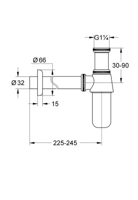 Сифон для раковини під донний клапан 1 1/4" (28920000)