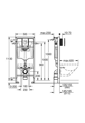 Rapid SL комплект 5-в-1 GROHE Fresh для підвісного унітазу (38827000)