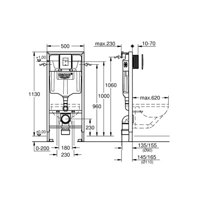 Rapid SL комплект 5-в-1 GROHE Fresh для  підвісного унітазу (38827000)