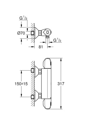 Grohtherm 1000 Термостат для душу швидкозйомний (34550000)