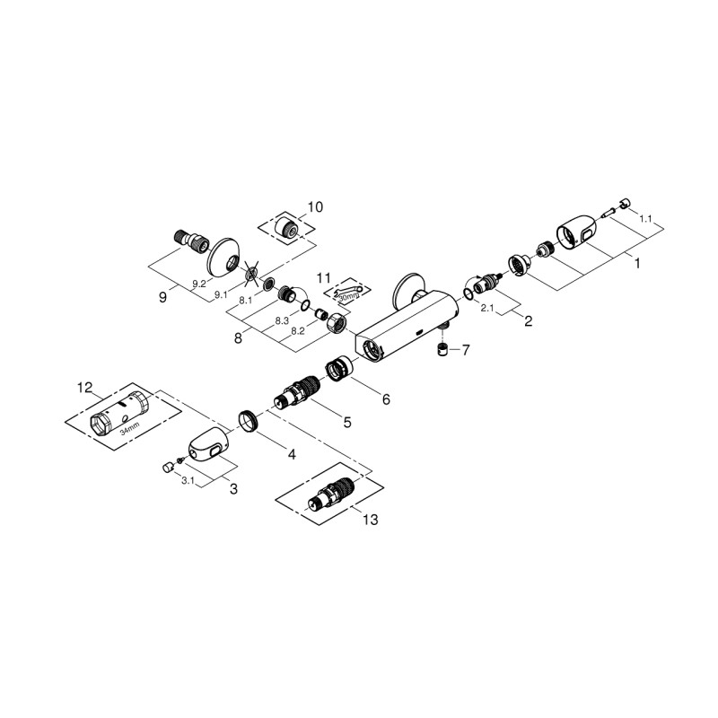 Grohtherm 1000 Термостат для душу (34814003)