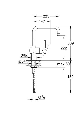 Minta Одноважільний змішувач для мийки (32488DC0)