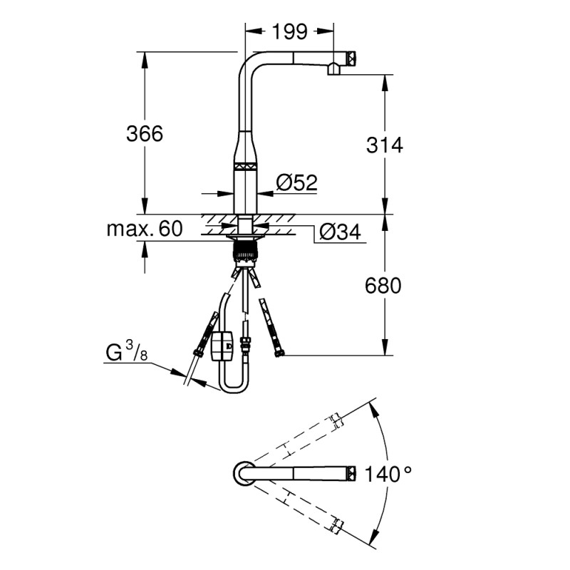 Essence SmartControl змішувач для мийки (31615000)