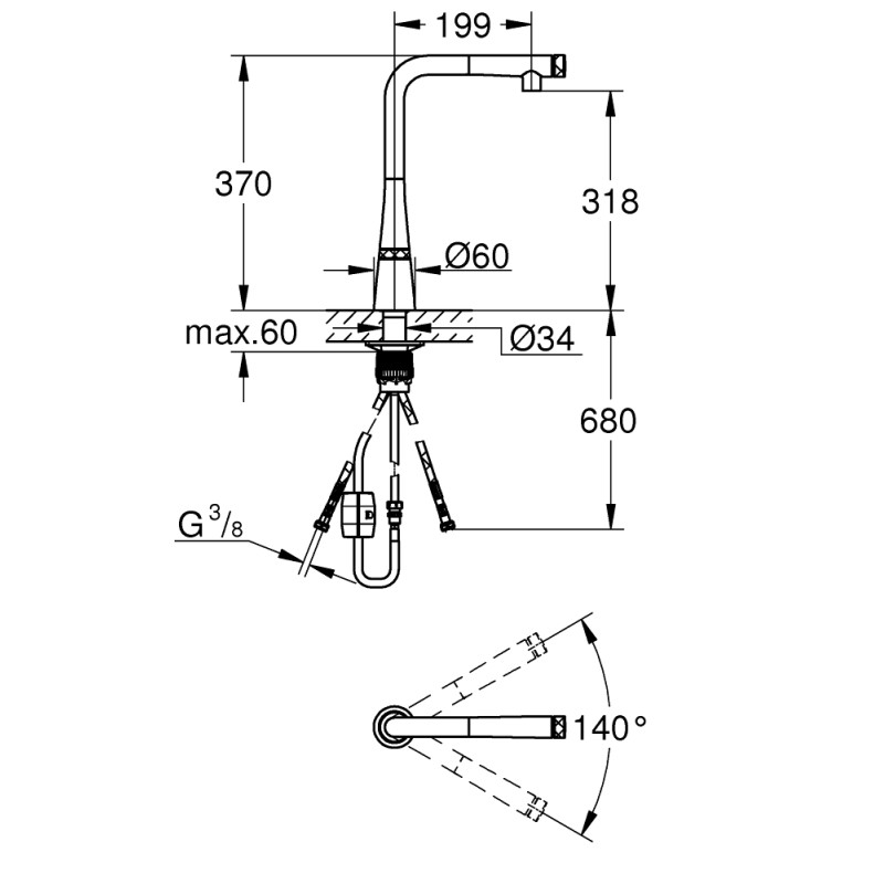 Zedra SmartControl Змішувач для мийки (31593002)