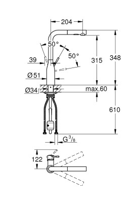 Essence Одноважільний змішувач для мийки (30504DC0)