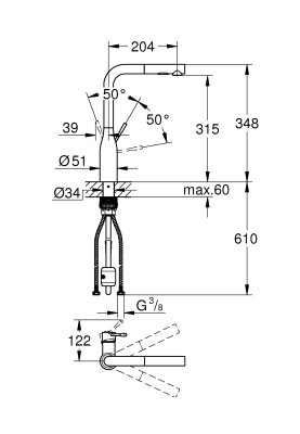 Essence Одноважільний змішувач для мийки (30504KF0)