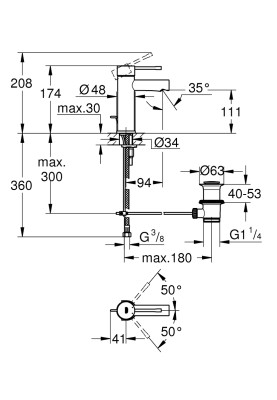 Essence Одноважільний змішувач для раковини S-Size (32898001)