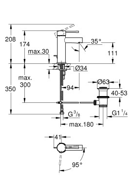 Essence Змішувач одноважільний для раковини S-Size (23379001)