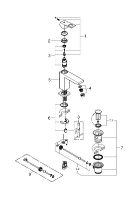Eurocube Одноважільний змішувач для раковини M-Size (23445000)