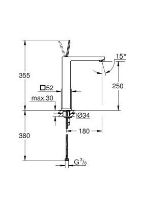Eurocube Joy Одноважільний змішувач для раковини XL-Size (23661000)