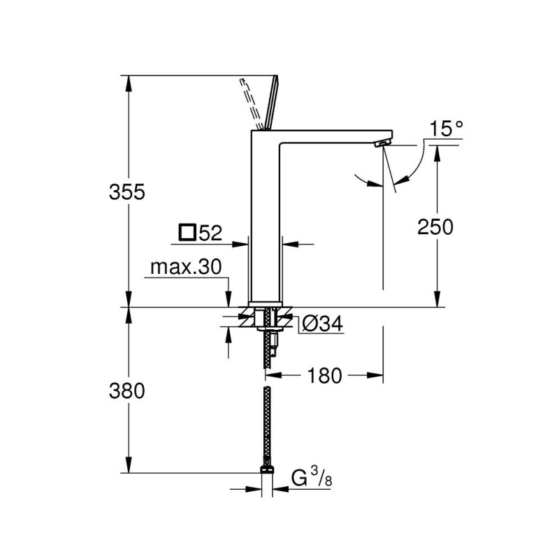 Eurocube Joy Одноважільний змішувач для раковини XL-Size (23661000)