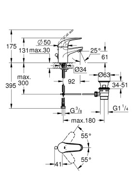 Euroeco Одноважільний змішувач для раковини S-Size (23262000)