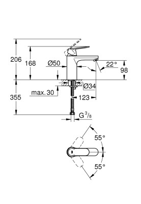 Eurosmart Cosmopolitan Одноважільний змішувач для раковини M-Size (23327000)