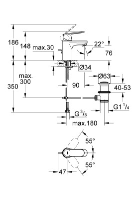 Eurosmart Cosmopolitan Одноважільний змішувач для раковини S-Size (3282500E)