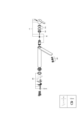 Lineare Одноважільний змішувач для раковини XL-Size (23405001)