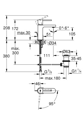 Plus Одноважільний змішувач для раковини, S-Size (23870003)