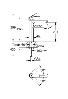 Eurosmart Cosmopolitan Одноважільний змішувач для раковини XL-Size (23921000)
