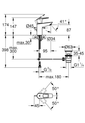 BauLoop New Одноважільний змішувач для раковини S-Size LowFlow (23877001)