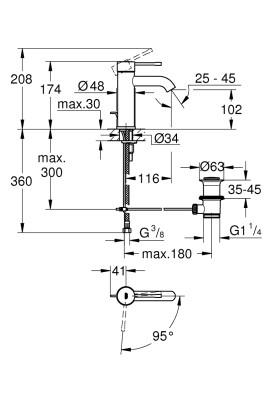 Essence Одноважільний змішувач для раковини S-Size (23591001)