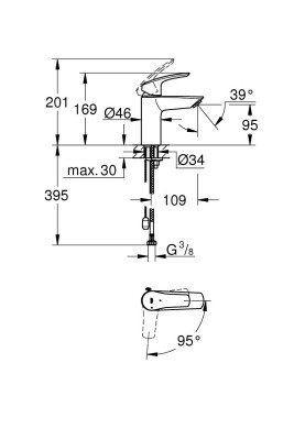 Eurosmart Одноважільний змішувач для раковини S-Size (23372003)
