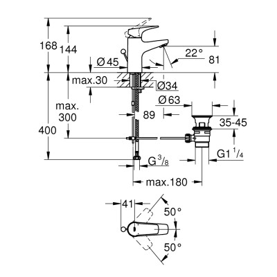 Start Flow Одноважільний змішувач для раковини S-Size (23809000)