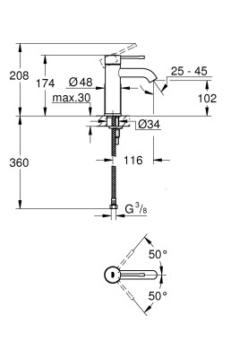 Essence Змішувач одноважільний для раковини S-Size (24172KF1)