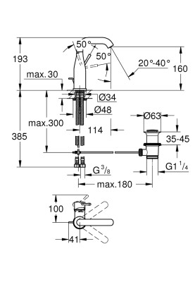 Essence Одноважільний змішувач для раковини M-size (24173DC1 )