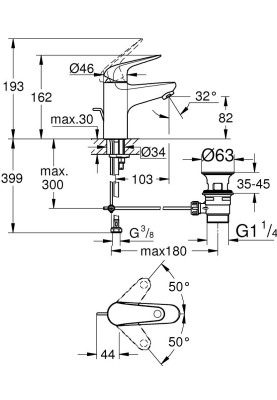 Euroeco Одноважільний змішувач для раковини S-Size (23262001)