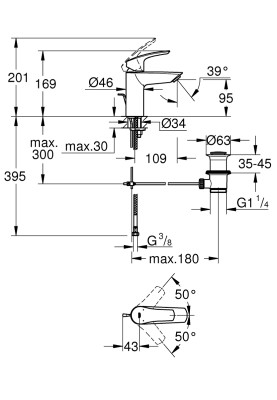 Eurosmart Одноважільний змішувач для раковини S-Size (332652433)