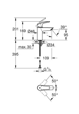 Eurosmart Одноважільний змішувач для раковини S-Size (324672433)