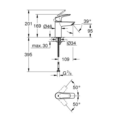 Eurosmart Одноважільний змішувач для раковини S-Size (324672433)