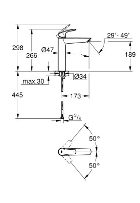 Eurosmart Одноважільний змішувач для раковини XL-Size (239712433)