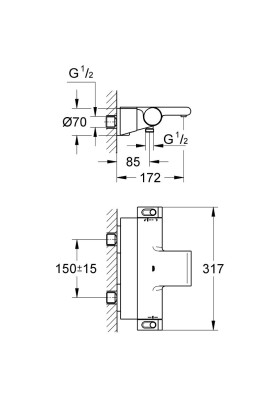 Grohtherm 2000 Термостат для ванни з поличкою (34464001)