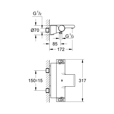Grohtherm 2000 Термостат для ванни з поличкою (34464001)