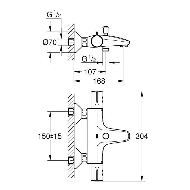 Grohtherm 800 Термостат для ванни (34567000)