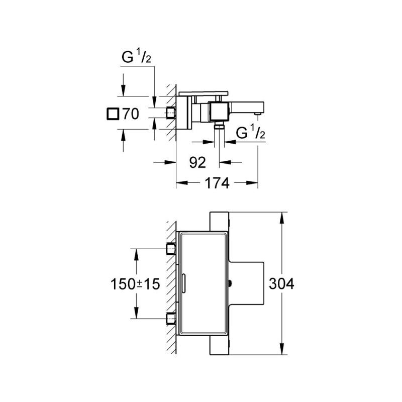 Grohtherm Cube Термостат для ванни з виливом (34502000)