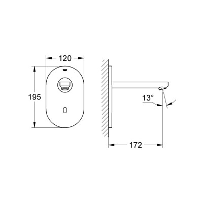 Euroeco Cosmopolitan E Bluetooth Інфрачервона електроніка для мийки без змішувача (36410000)