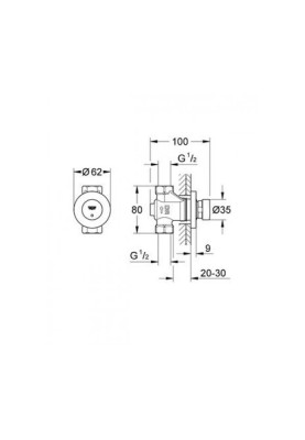 Натискний автоматичний вентиль GROHE Euroeco Cosmopolitan T (36268000)