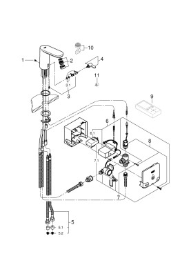 Eurosmart Cosmopolitain E Інфрачервона електроніка для раковини із змішуванням c Powerbox (36386001)