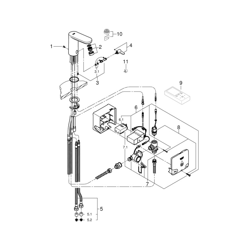 Eurosmart Cosmopolitain E Інфрачервона електроніка для раковини із змішуванням c Powerbox (36386001)