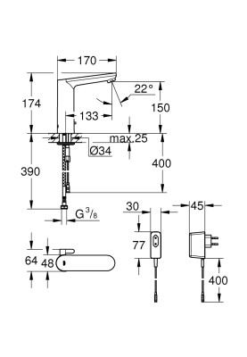 Eurosmart Cosmopolitan E Інфрачервона електроніка для раковини L-Size (36421000)