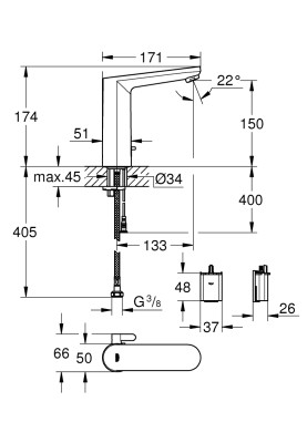 Eurosmart Cosmopolitan E Інфрачервона електроніка для раковини L-Size (36422001)